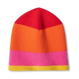 Isaac Mizrahi Cashmere Colorblock Beanie Hat